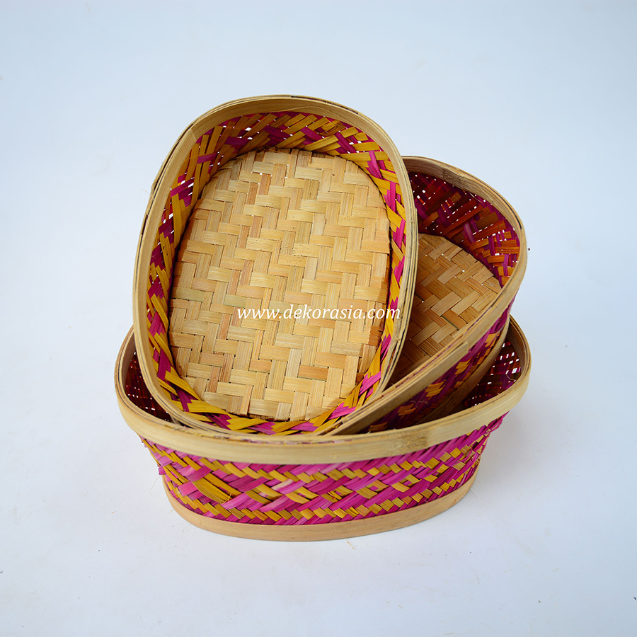 Bamboo Woven Basket Set Of Three